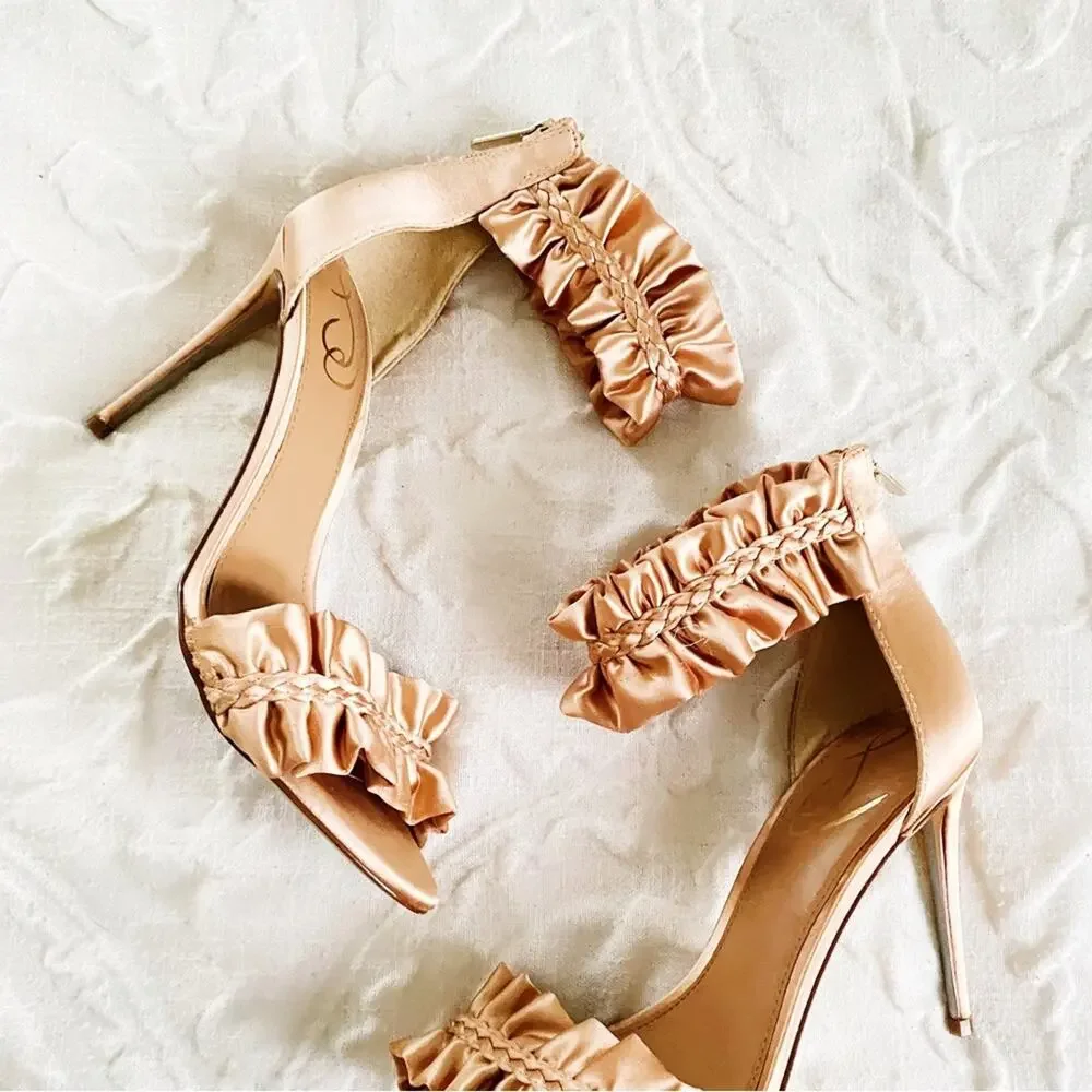 Sam Edelman Sawyer Rosa Satin Heels Size 8